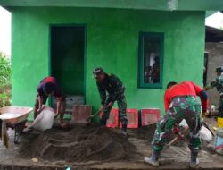 Peringati HJK, Koramil 418-07/Sukarami Bedah Rumah Tidak Layak Huni