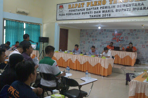 KPU Muara Enim Gelar Rapat Pleno Terbuka Tentukan Daftar Pemilih Sementara