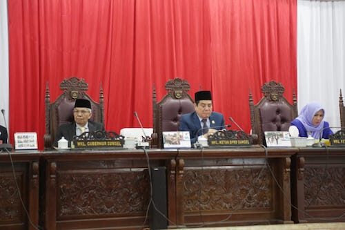 Wagub Mawardi Hadiri Pemandangan Umum Fraksi-Fraksi di DPRD Sumsel