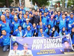 Lepas Kontingen PWI Sumsel Porwanas ke Malang, Herman Deru: Obsesi Tetap Juara Satu Tapi Tetap Realistis 