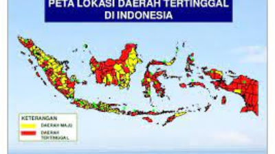 peta lokasi daerah kabupaten tertinggal di indonesia ppdt 2020 - 2024 , gambar ; vnn indonesia