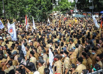 Aksi Demo Kades tuntut revisi uu desa untuk perjels perangkat desa