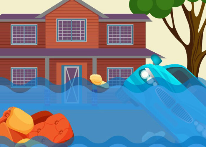 krisis air - banjir ilustrasi