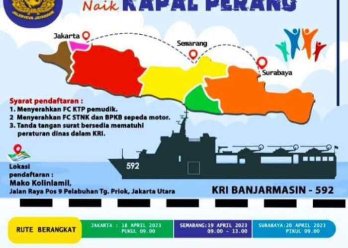 mudik gratis pakai kapal perang oleh TNI AU